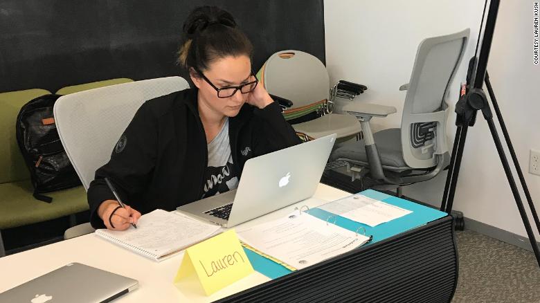 Lauren Kush learns how to code at St. Joseph Center in Venice, California.