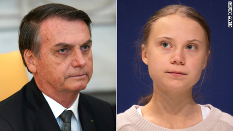 Greta Thunberg labeled a &#39;brat&#39; by Brazilian President Jair Bolsonaro