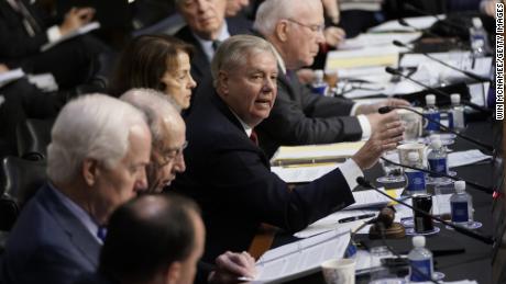 Lindsey Graham questioning Michael Horowitz, inspector general for the Justice Department, before the Senate Judiciary Committee, Wednesday, December 11, 2019.