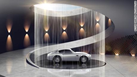 A concept design by Aston Martin of a car on display in the home.