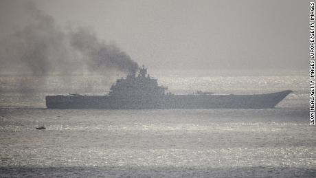 Admiral Kuznetsov passes through the English Channel in October 2016 on its way to the Mediterranean.