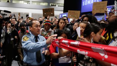 Protests broke out over the lack of climate action at the conference. 