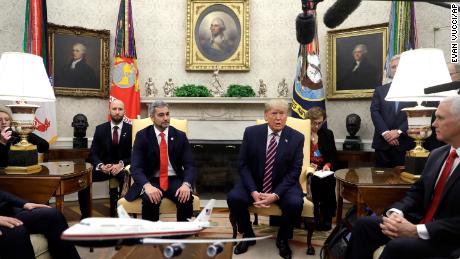 Trump meets with Paraguay&#39;s President Mario Abdo Benitez in the Oval Office, Friday, Dec. 13, in Washington.