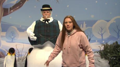 Aidy Bryant as the Snowman and Kate McKinnon as Greta Thunberg