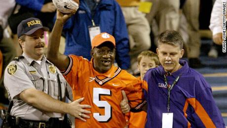 Kennedy enters the stadium before the start of the game between Florida State Seminoles and the Clemson Tigers on November 8, 2003, at Memorial Stadium in Clemson, South Carolina.