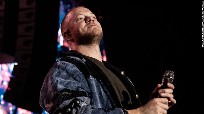 Dan Reynolds of Imagine Dragons performs at the 2019 F1 United States Grand Prix at Circuit of the Americas in November. (Photo by SUZANNE CORDEIRO / AFP) (Photo by SUZANNE CORDEIRO/AFP via Getty Images)