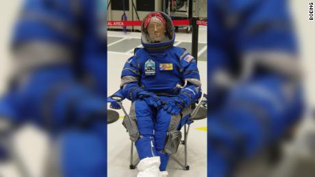 A test dummy that looks like Rosie the Riveter will be the first to fly on Boeing&#39;s Starliner