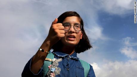 Climate activist Ridhima Pandey in New Delhi, India, on September 26, 2019.