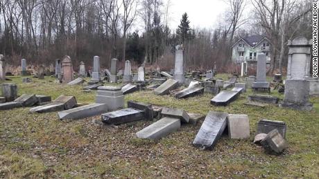 Dozens of gravestones vandalized in Jewish cemetery in Slovakia