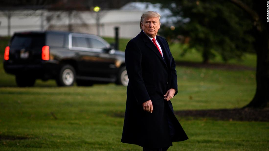 US President Donald Trump leaves the White House on his way to a campaign rally in Michigan on Wednesday, December 18.