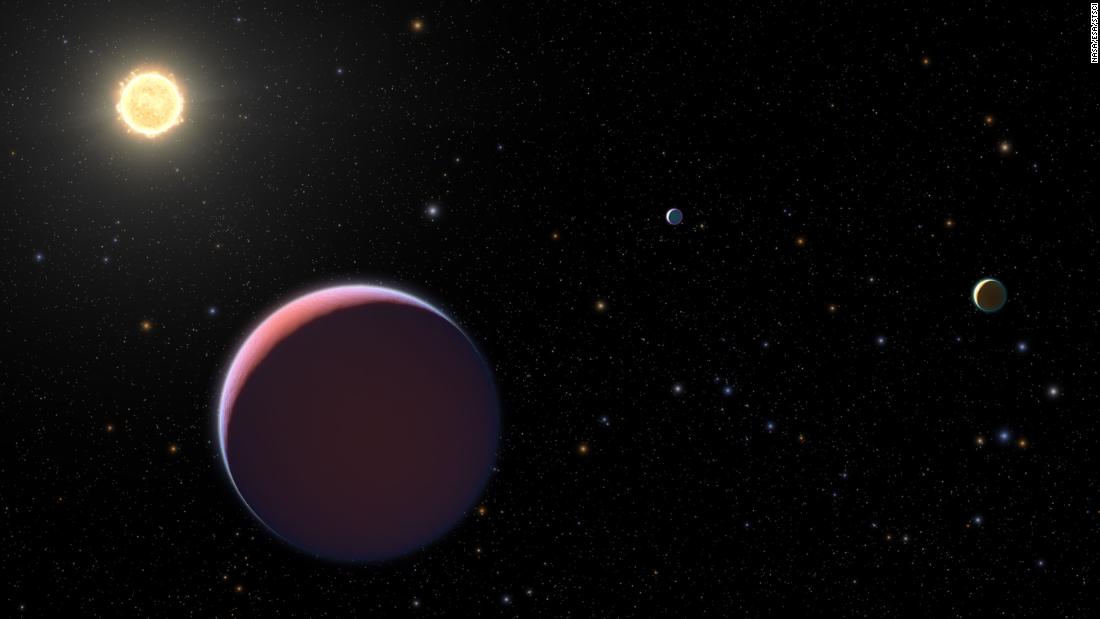 This artist&#39;s illustration of the Kepler 51 system shows newly discovered super-puff exoplanets, which are also called &quot;cotton candy&quot; exoplanets because they&#39;re so lightweight.