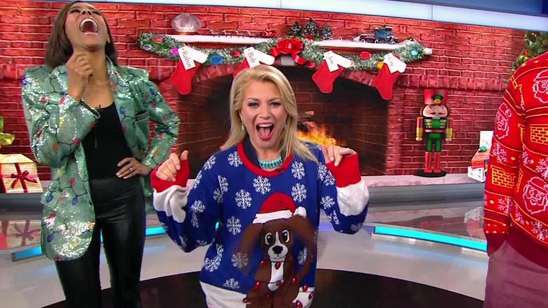 Hln Reporters Show Off Their Interactive Ugly Christmas Sweaters Cnn 