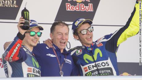 Lorenzo, Jarvis and Rossi on the podium.