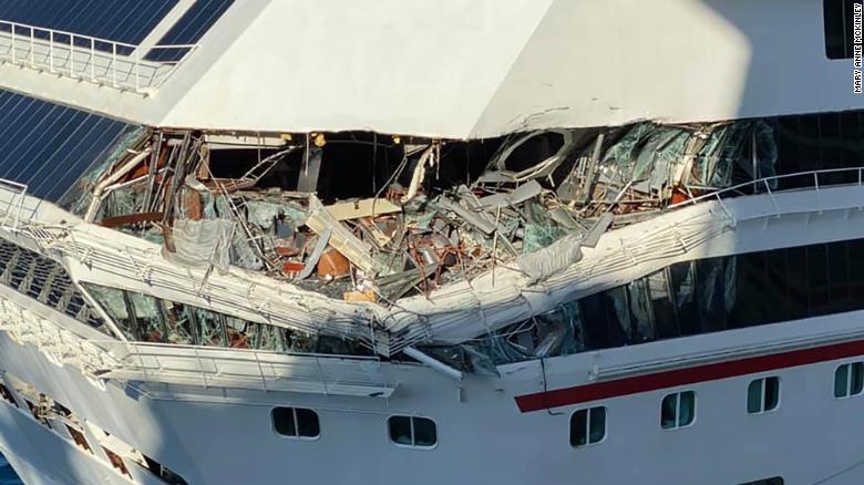 cruise ship and shrimp boat collide