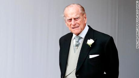 Prince Philip attends the wedding of Princess Eugenie of York to Jack Brooksbank at St. George&#39;s Chapel on October 12, 2018 in Windsor, England.  