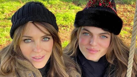 Elizabeth Hurley and look-alike son Damian are Christmas ...