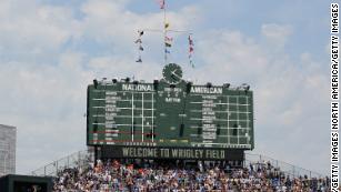 A day in the life of baseball, via the iconic Wrigley Field scoreboard