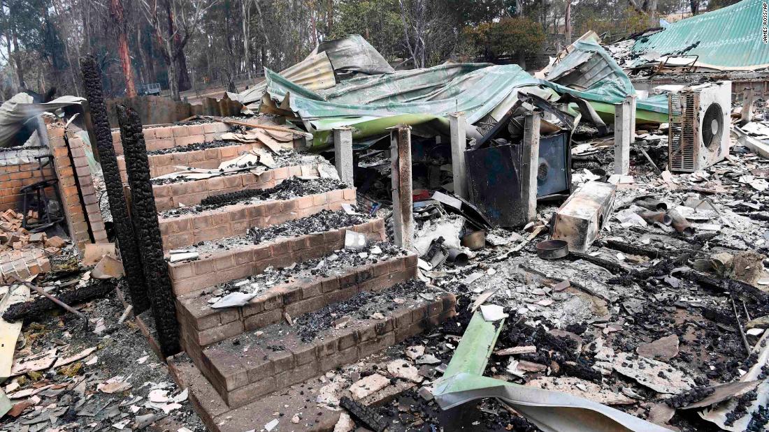 A destroyed home in Sarsfield, East Gippsland, Victoria, on December 31.