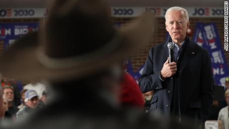 Democratic presidential candidate, former Vice President Joe Biden makes a campaign stop at Tipton High School on December 28, 2019 in Tipton, Iowa. 