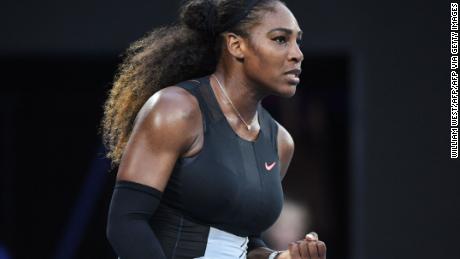 Serena Williams on her way to winning the 2017 Australian Open final.