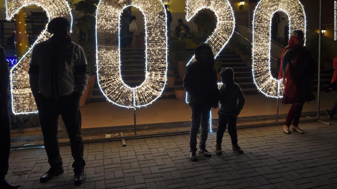 People celebrate the new year in Islamabad, Pakistan.