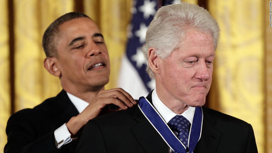 Obama awards Clinton the Presidential Medal of Freedom in November 2013. The medal is considered the nation&#39;s highest civilian honor.