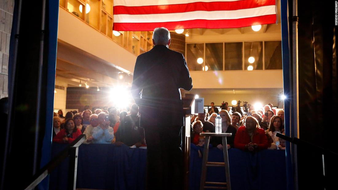 Former President Clinton campaigns for his wife in Waterloo, Iowa, in November 2016.