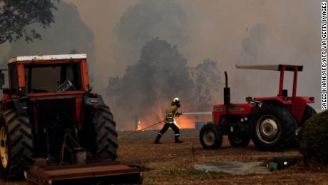 A firefighter in the town of Nowra, New South Wales, on December 31, 2019.