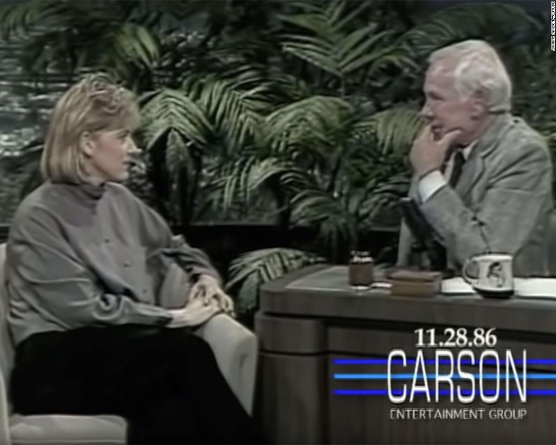 DeGeneres is interviewed by Johnny Carson on a &quot;Tonight Show&quot; episode in 1986. She was a stand-up comedian whose career began as an emcee at a New Orleans comedy club.