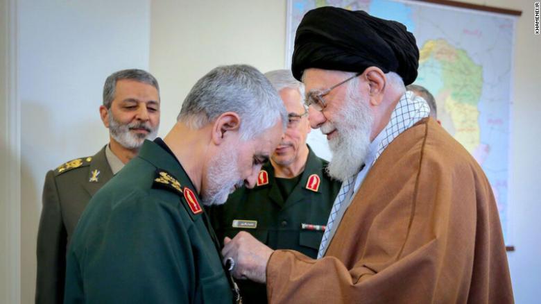 Iran&#39;s supreme leader Ayatollah Ali Khamenei with Qasem Soleimani.