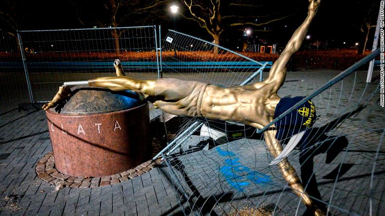 Zlatan Ibrahimovic statue vandalized again