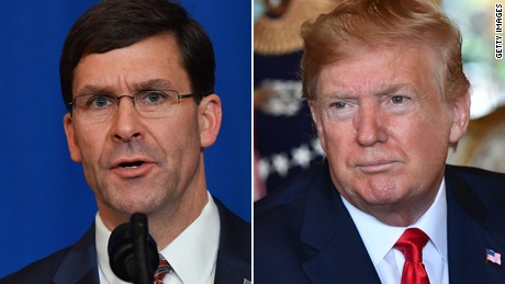 Mark Esper and President Donald Trump