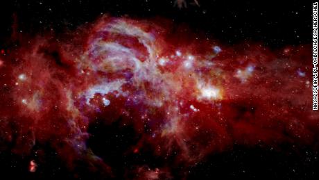 A new composite infrared image of the center of our Milky Way galaxy.