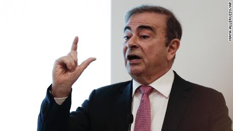 Nissan&#39;s former chairman Carlos Ghosn speaks at a press conference in Beirut, Lebanon, Wednesday, Jan. 8, 2020. (AP Photo/Maya Alleruzzo)