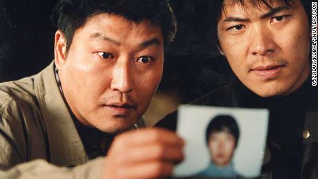 Song Kang Ho and Kim Sang Kyung as two police detectives on the trail of an elusive killer in Bong&#39;s 2003 thriller &quot;Memories of Murder.&quot;