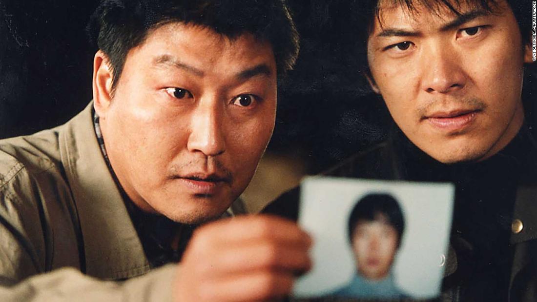 Song Kang Ho and Kim Sang Kyung as two police detectives on the trail of an elusive killer in Bong&#39;s 2003 thriller &quot;Memories of Murder.&quot;