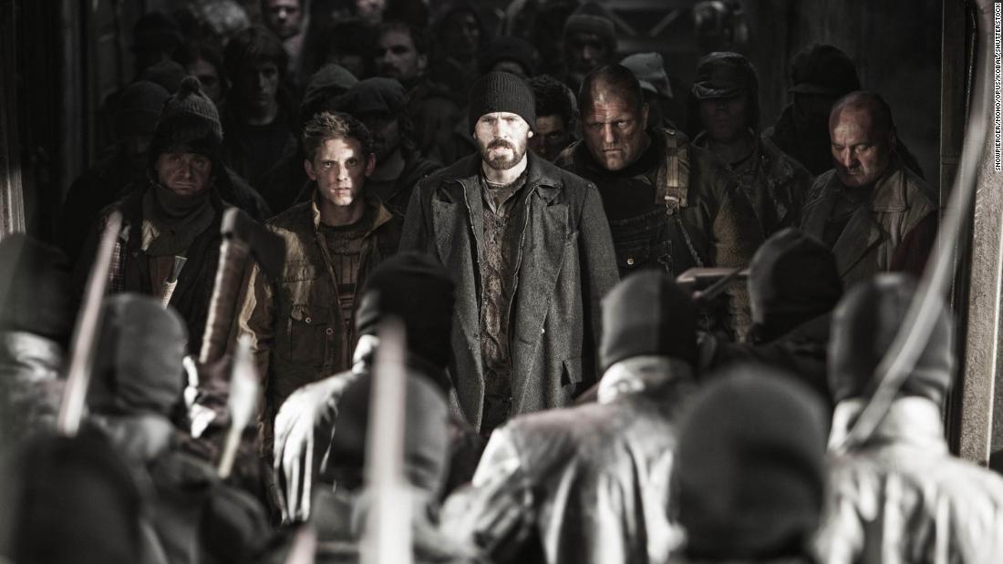 Jamie Bell and Chris Evans in &quot;Snowpiercer,&quot; Bong&#39;s post-apocalyptic film from 2013 in which humanity survives on an ever-moving train with a rigid class system separated by carriages.