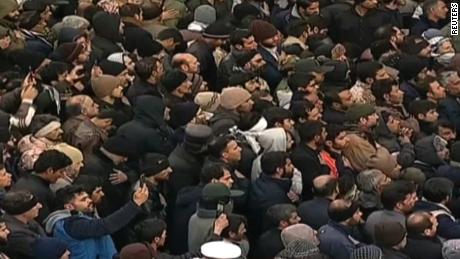 Crowds gathered in Kerman, Iran, on January 8, 2020.