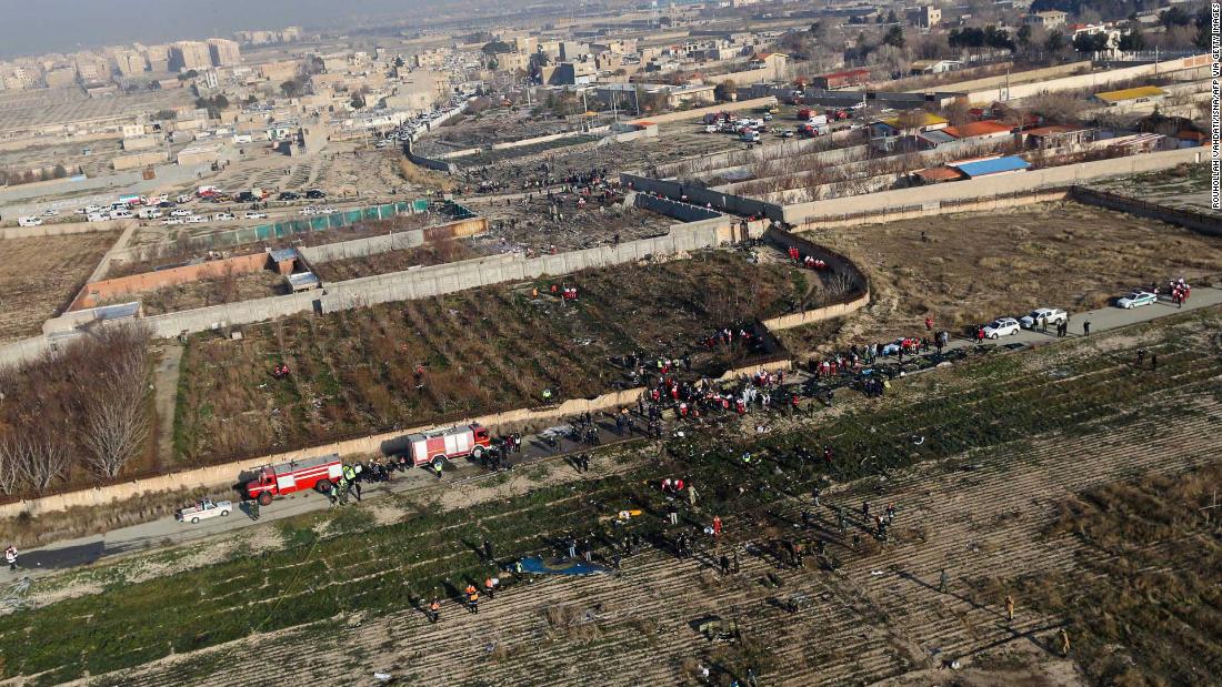 This aerial photo shows the crash site near the airport.