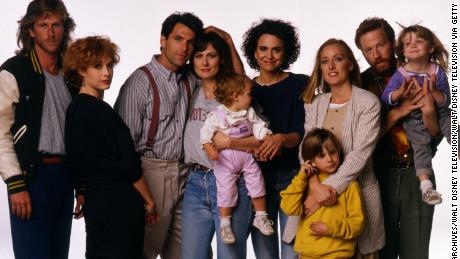 The original cast of &quot;thirtysomething&quot; poses for a photo dated May 9, 1988. The series was about seven friends, all in their thirties, who live in PhiladelphiaPictured, from left: Peter Horton (Gary), Melanie Mayron (Melissa), Ken Olin (Michael), Mel Harris (Hope), Brittany/Lacey Craven (Janey), Polly Draper (Ellyn), Luke Rossi (Ethan), Patricia Wettig (Nancy), Timothy Busfield (Elliot), and Jordana Bink Shapiro (Brittany).
