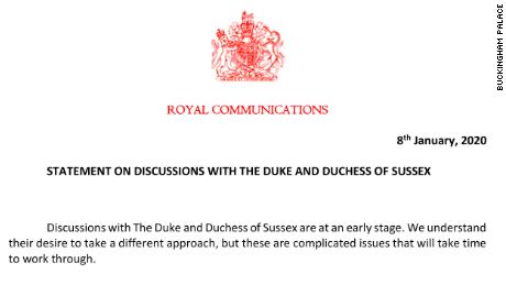 In a statement, Buckingham Palace said it would &quot;take time&quot; to resolve the issue.