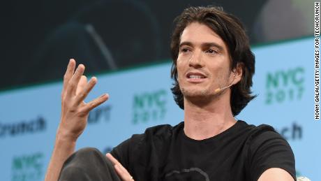 Co-founder and CEO of WeWork Adam Neumann onstage during TechCrunch Disrupt NY 2017.