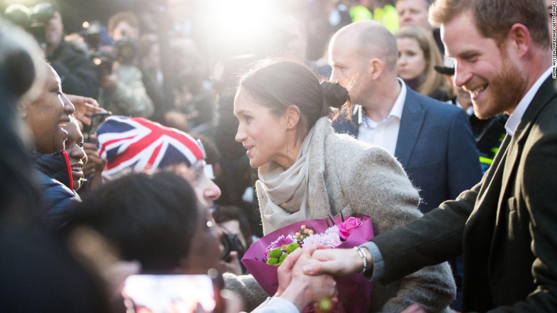 The couple meets well-wishers during an appearance in London in January 2018.