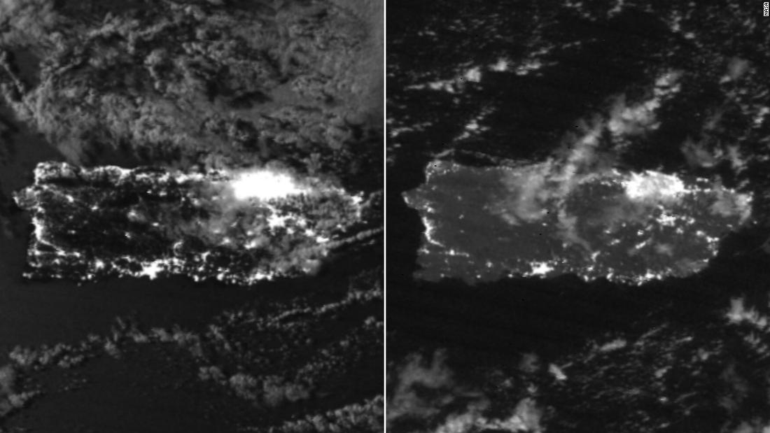 Puerto Rico power outages Satellite images show how dark the island is