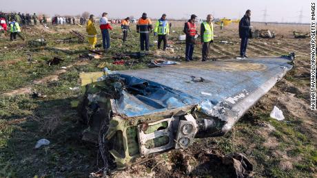 The site of the Ukrainian airliner crash near Tehran in January 2020.