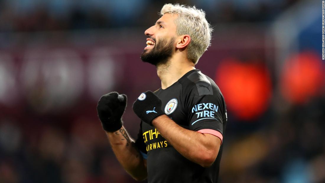 Sergio Aguero hits scoring landmark as merciless Manchester City thrash  Aston Villa - CNN
