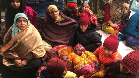 Women gather on December 27, 2019, at Shaheen Bagh, a neighborhood in the Indian capital of New Delhi.