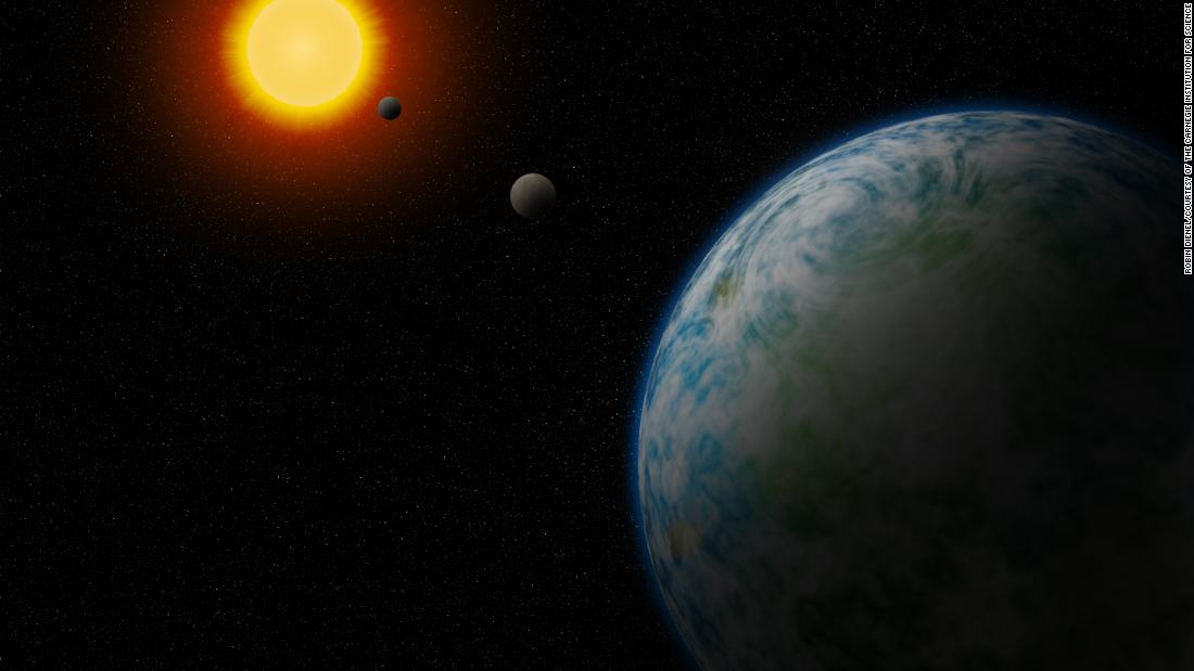 This is an artist&#39;s concept of GJ180d, the nearest temperate super-Earth to us with the potential to support life.