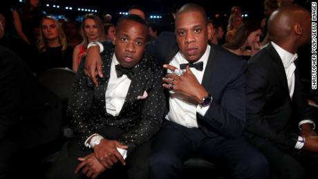 Yo Gotti and Jay-Z during the 59th GRAMMY Awards at STAPLES Center In February 2017 in Los Angeles