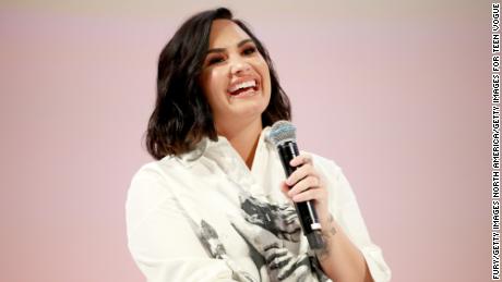 LOS ANGELES, CALIFORNIA - NOVEMBER 02: Demi Lovato speaks on stage at the Teen Vogue Summit 2019 at Goya Studios on November 02, 2019 in Los Angeles, California. (Photo by Rich Fury/Getty Images for Teen Vogue)